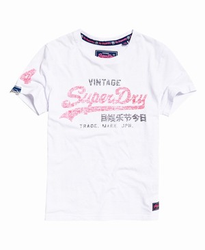 Superdry Vintage Logo Slub Női Pólók Fehér | ACDHE9508